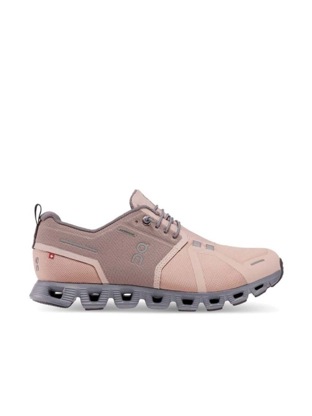 On Running Cloud 5 Waterproof Women’s Rose Fossil Running Shoes 10 No Insoles